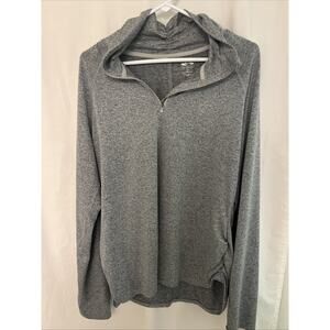 Cascade Sport 1/4 Zip Pullover Thumb Holes Fitted Women’s Size L Heather Gray